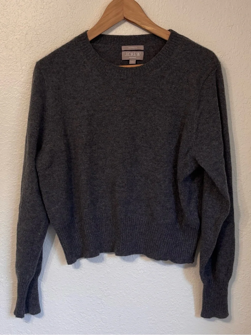 J. Crew Cropped Fit Cashmere Pullover Large